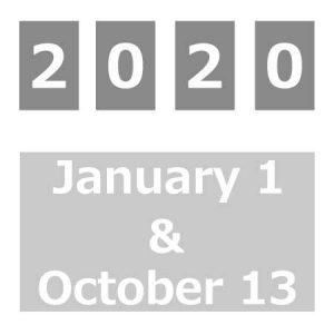 2020年1月14日と10月13日