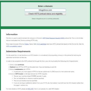 HSTS Preload List Submission