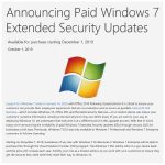 Windows 7 Extended Security Updates